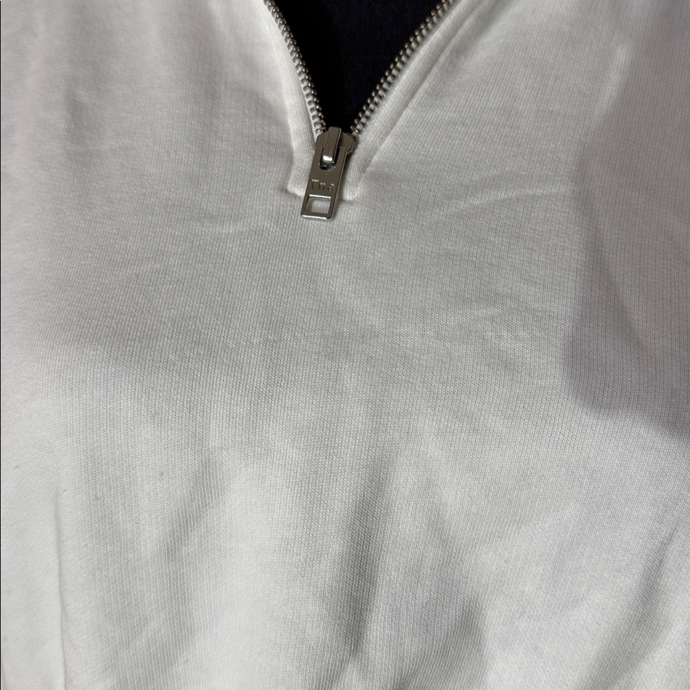 TNA Airy Fleece White Quarter Zip Pullover Sweatshirt Crop Top – Size M - Picture 3 of 5
